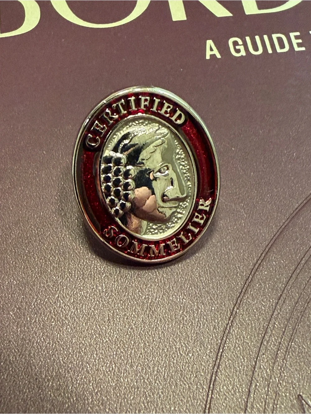 Certified Sommelier Enamel Lapel Pin - Red and Silver